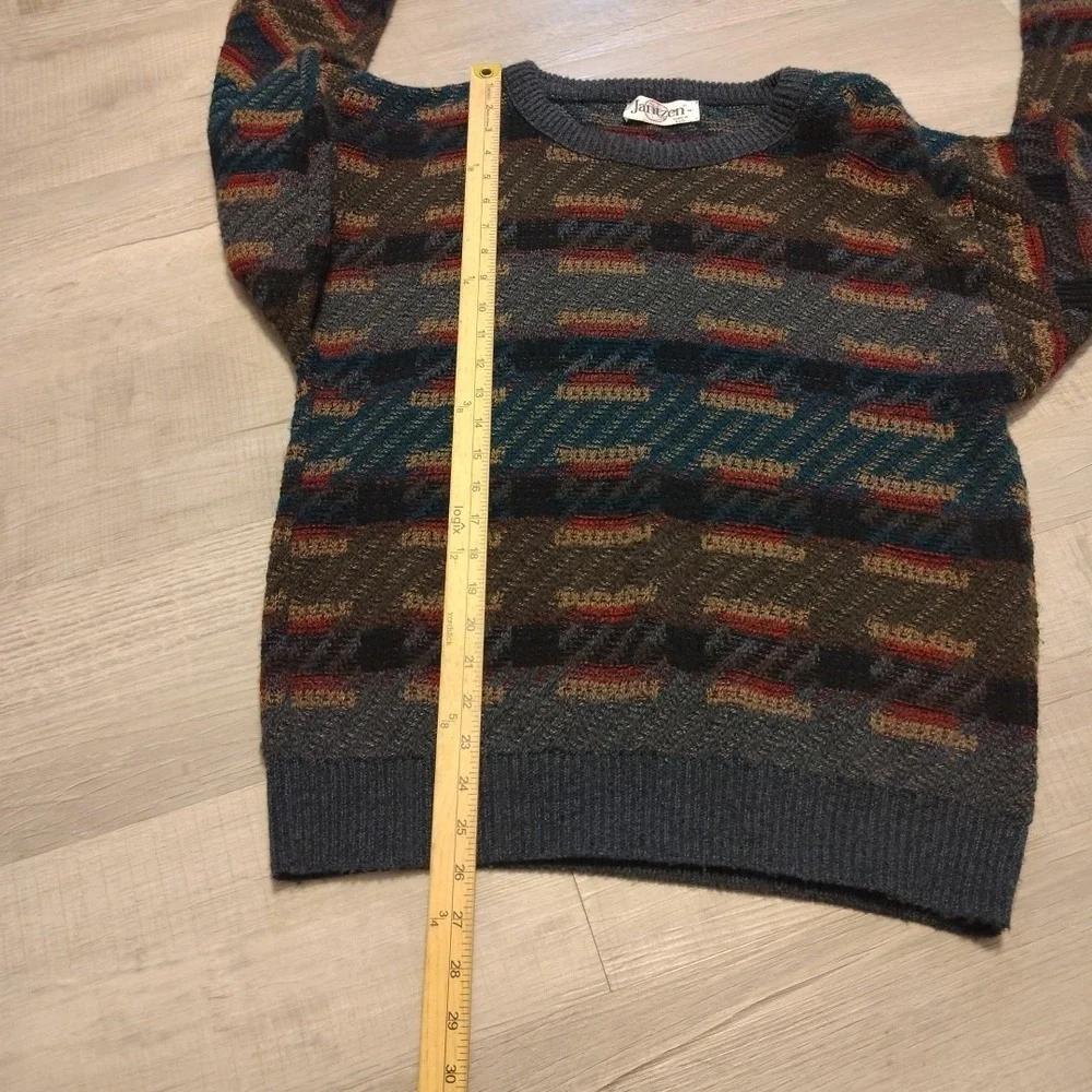 Jantzen M Vintage Grandpaw Sweater 80s 90s Knit Wool‎ Acrylic Fuzzy Crewneck
